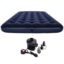 Load image into Gallery viewer, Denny International® Double Inflatable Flocked Air Bed Camping Mattress with Free Electric Air Pump