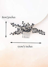 Load image into Gallery viewer, Anglacesmade Bridal Wedding Rhinestone Hair Comb Black Hair Comb Crystal Hair Crown Prom Party Boho Festival Hairpiece Women Headpiece Wedding Hair Accessories for Women and Girls
