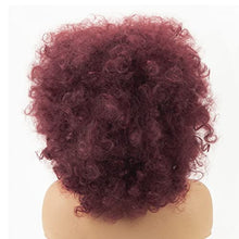 Load image into Gallery viewer, ZeniRuec Loose Curly Wigs for Black Women Afro Curly Wig for Women Fluffy Curly with Bangs Big Bouncy Bob Daily Party Synthetic wigs Wine red