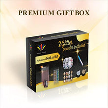 Load image into Gallery viewer, Nail Art kit Accessories, 15pcs Nail Art Brushes, Tools, Nail Pen designing Dotting, Colourful Nail foil, Stripping Manicure Tape, Rhinestone, Nail Glitter Powder, Nail File, Supplies In Nail Art Set