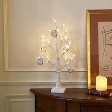 Load image into Gallery viewer, Eambrite Mini White Tree Christmas Cards Display Tree Tabletop Birch Tree Battery Operated LED Twig Tree for Party Wedding Christmas Special Celebration (60cm)