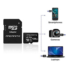Load image into Gallery viewer, ARCANITE 128GB microSDXC Memory Card with Adapter - A1, UHS-I U3, V30, 4K, C10, Micro SD, Optimal read speeds up to 90 MB/s
