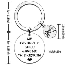 Load image into Gallery viewer, JETTOP Gifts for Dad and Mum - Mothers Day Gifts Fathers Day Gift from Daughter Son, Funny Dad Birthday Christmas Present My Favourite Child gave me This Keyring