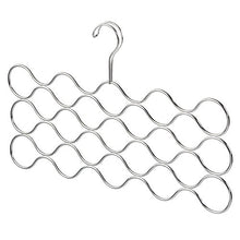 Load image into Gallery viewer, iDesign 6830 Scarf Hanger with 23 loops, Metal Hanging Scarf Organiser for Wardrobe or Closet, Also Works as Tie Rack or Belt Hanger, Silver