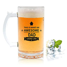 Load image into Gallery viewer, Funnli Gifts for Dad Birthday Christmas Fathers Day - 16OZ Beer Glasses Mug, Dad Gifts from Daughter Son, Dad Birthday Christamas Presents