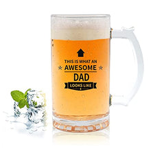 Load image into Gallery viewer, Funnli Gifts for Dad Birthday Christmas Fathers Day - 16OZ Beer Glasses Mug, Dad Gifts from Daughter Son, Dad Birthday Christamas Presents