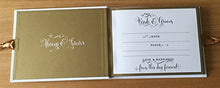 Load image into Gallery viewer, ukgiftstoreonline White Wedding Guest Book Gift With Gold Ribbon