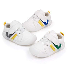 Load image into Gallery viewer, MASOCIO Baby Boys Gilrs First Walking Shoes Toddler Trainers Sneakers Infant 6-12 Months Size 3 UK Child White Green