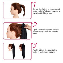 Load image into Gallery viewer, CULKET Long Claw Ponytail Hair Extension Clip in on Ponytail Jaw/Claw Synthetic Straight Thick Hair Extensions Pony Tail for Women Girls 21" straight -Dark Black