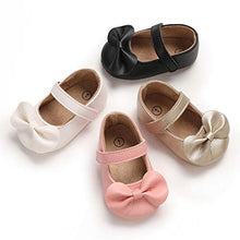 Load image into Gallery viewer, Baby Girls First Walking Shoes Bow-Knot Mary Jane Flats Adjustable PU Leather Anti-Slip Soft-Soled Princess Shoes Infant Girls Outdoor Shoes,0-18 Months