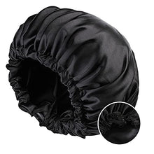 Load image into Gallery viewer, 2 Pcs Satin Sleep Cap for Women Long Hair Silky Bonnet for Curly Hair Waterproof Satin Hair Cap for Sleeping Extra Large Double Layer Adjustable Satin Bonnet for Women