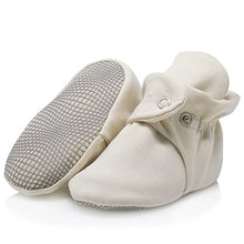 Load image into Gallery viewer, Organic Cotton Baby Booties, Non Skid, Soft Sole, Stay On Baby Shoes, House Slippers for Baby Boys Girls Toddlers (Beige, 0-6 Months)