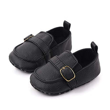 Load image into Gallery viewer, MASOCIO Baby Shoes Boy Moccasin Infant Newborn Soft Sole Casual Flats First Walking Shoes Black 0-6 Months