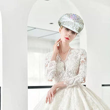 Load image into Gallery viewer, Bride Hat - Handmade Hat - Hen Party Games - Hen Party Accessories - Hen Party Photo Booth Props - Great for Hen Parties, Bride Tribes, Pool Parties and Weddings White (White,crystal & Iridescent)