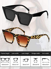 Load image into Gallery viewer, 2 Pair Vintage Square Cat Eye Sunglasses Women Retro Trendy Cateye Sunglasses