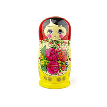 Load image into Gallery viewer, Heka Naturals Russian Nesting Dolls, 10 Traditional Matryoshka Classic Semyonov Red Style | Wooden Doll Gift Toys, Hand Made in Russia | Semyonov Red, 10 piece, 25 cm (9.85 inches)