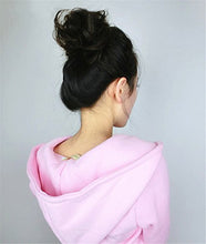 Load image into Gallery viewer, Remeehi Real Human Hair Bun Extension Donut Chignon Scrunchie Bun Up Do Hair Pieces Wavy Curly or Messy Ponytail Extension Dark Brown