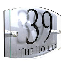 Load image into Gallery viewer, Acrylic & Aluminium Modern House Sign door Number | Genuine Perspex! | UV Printed | Full fixtures and fittings | FREE UK POSTAGE - EMA5-28B-S