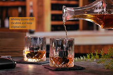 Load image into Gallery viewer, VOVZON Whiskey Stones and Glasses Gift Set for Men – 8 Whisky Scotch Bourbon Chilling Stones, 2 Whiskey Glasses in Wooden Box – Christmas/Father's Day/Birthday Gift/Present for Father Dad Boyfriend