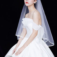 Load image into Gallery viewer, Amerson Bridal Veil Wedding Vails Women's Simple Short Wedding Veils for Brides with Comb for Brides Shower Bachelorette Hen do Night Party Chucky Costume Halloween Girls First Communion (White)