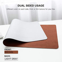 Load image into Gallery viewer, FAMEDY PU Leather Desk Pad, Dual-Sided Desk Mat, Large Mouse Pad, Laptop Keyboard Desk Blotter Protector, Waterproof Desk Writing Mat for Office/Home (Brown&Grey, 90 * 45CM)