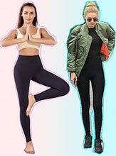 Load image into Gallery viewer, TRENDOUX Leggings, High Waist Tummy Control Slimming Booty Tights, Honeycomb Anti Cellulite Compression Yoga Pants for Workout Running, Women's Leggings - Black S