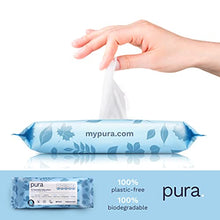 Load image into Gallery viewer, Pura Flushable Baby Wipes 100% Plastic Free, 99% Water, Suitable for Sensitive Skin & Eczema Prone Skin, Hypoallergenic. Biodegradable, Compostable, Vegan. 10 x 70 per pack, (700 Wet Wipes)