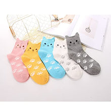 Load image into Gallery viewer, Women Funny Cat Socks Cute Animals Fun Funky Novelty Gift for Ladies Pack of 4-5 (Candy Cat)(Size: 43197)