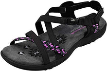 Load image into Gallery viewer, Skechers Women's Reggae-Slim Vacay Sandal, Black/Pink, 10 M US