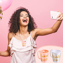 Load image into Gallery viewer, 25 PCS Bride Headband Tiara Hen Party Shot Glasses Necklace Bride Tribe Wristbands Bride to Be Team Bride Accessories for Wedding Bridal Shower Bachelorette Party Hen Party