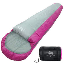 Load image into Gallery viewer, Andes Nevado 400 Mummy Sleeping Bag Warm 400GSM Filling - Compression Carry Bag Included - Ideal For Camping, Hiking, Backpacking, DoE Awards, Festivals Waterproof