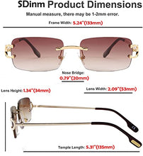 Load image into Gallery viewer, SDinm Small Narrow Rimless Sunglasses Fashion Frameless Rectangle Tinted Lens Eyewear 90s Glasses for Women Men