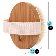 Load image into Gallery viewer, H&S 2pcs Body Brush Dry Skin Bath Shower Brush Back Scrubber Natural Bristles Exfoliating Cellulite Brush Bamboo Wood