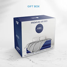 Load image into Gallery viewer, Get Fit Air Bed With Built In Electric Pump - Premium King Airbed - Quick Blow Up Bed With Headboard, 2 Free Inflatable Pillows - Elevated Inflatable Air Mattress For Outdoor, Camping - Navy/White