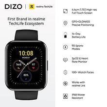 Load image into Gallery viewer, DIZO 1.75" Smart Watch GPS, Fitness Tracker with Blood Oxygen, 90 Sports Modes, 100+ Watch Faces, Heart Rate Sleep Monitor, IP68 Waterproof, Activity Tracker for Men Women (Black)