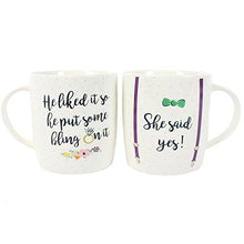 Load image into Gallery viewer, Jones Home & Gift Engagement Gift"She Said Yes" Engagement Mugs Set of Two Boxed