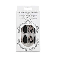 Load image into Gallery viewer, Brishow Coffin False Nails Black Leopard Fake Nails Pointed Ballerina Acrylic Press on Nails Full Cover Stick on Nails 24pcs for Women and Girls