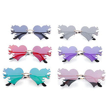 Load image into Gallery viewer, Heart Sunglasses for Women, Trendy Rimless Sunglasses UV400 Protection Unique Heart Glasses for Party Favor Costume Accessories(purple)