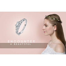 Load image into Gallery viewer, JewelryPalace Vintage Celtic Knot Engagement Rings for Women, White Gold Plated 925 Sterling Silver Cubic Zirconia Promise Rings, Anniversary Princess Cut Solitaire Simulated Diamond Ring Jewellery