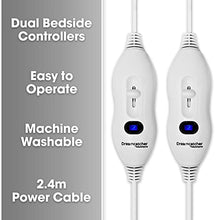 Load image into Gallery viewer, Dreamcatcher Electric Blanket Luxury Polyester, Electric Heated Blanket, Soft Fitted Underblanket Fully Fitted Mattress Cover with 3 Comfort settings, 2 x Controllers and Machine Washable (Double)
