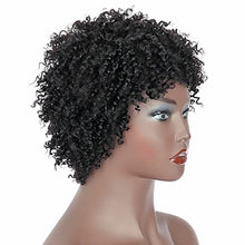 Load image into Gallery viewer, PORSMEER Human Hair Afro Wigs for Black Women Short Kinky Curly Bob Wigs 150% Density 100% Brazilian Real Hair Natural Black (1B)