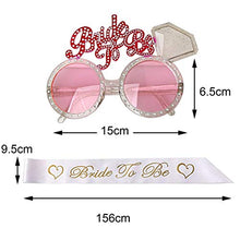 Load image into Gallery viewer, nuosen 3 Piece Hen Night Party Accessories Set, Bridal Wedding Veil Bachelorette Party with Comb White Bride to Be Satin Sash and Sunglasses
