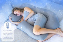 Load image into Gallery viewer, PharMeDoc Pregnancy Pillow, U-Shape Cooling Cover - Dark Grey with Detachable Side - Support for Back, Hips, Legs, Belly for Pregnant Women
