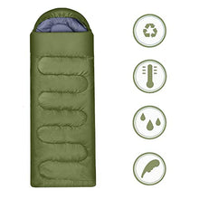 Load image into Gallery viewer, Yaheetech Sleeping Bags with Hoods for Adults Camping/Travel/Hiking/Backpacking, 3 Season Warm Lightweight Compression Sack Envelope/Rectangular Sleeping Bags for Single Person, Green