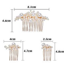 Load image into Gallery viewer, Bridal Pearl Hair Comb,Light Rose Gold Wedding Pearl Hair Accessories for Bride Bridesmaid,Handmade Pearl Hair Slides for Women