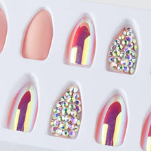 Load image into Gallery viewer, Press on Nails False Nails Fake Nails 24 Pcs Stiletto False Nails 3D Diamond Fake Nail Tip with Hologram False Nails
