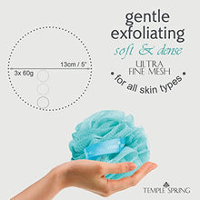 Load image into Gallery viewer, Recycled Shower Bath Loofah, Body Brush, Pouf Sponge, Exfoliating Bath Scrunchie, Multi pack Bathroom Puff, Eco toiletries, Foam balls (Ocean Blues)