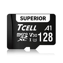 Load image into Gallery viewer, TCELL Superior 128GB microSDXC Memory Card with Adapter - A1, UHS-I U3, V30, 4K, Micro SD Card, Read speeds up to 100 MB/s, Full HD & 4K UHD Microsd