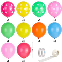 Load image into Gallery viewer, Qpout Happy Birthday Balloons Banners Set, Unique Lollipop Banner Garland and 50 Pieces Balloons for Holiday Birthday Wedding Party Photo Props and Backdrop Favour Decor Supplies …