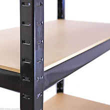 Load image into Gallery viewer, 5 Tier Racking Shelf Heavy Duty Garage Shelving Storage Shelves Unit for Workshop/Shed/Office/Garage, 150x70x30cm Black, 5 Year Warranty